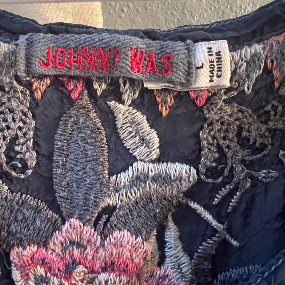 Johnny Was Silk Emroidered Top